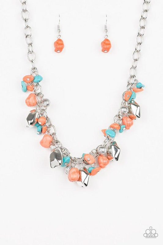 Paparazzi Necklace ~ Quarry Trail - Orange
