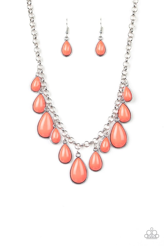 Jaw-Dropping Diva - Orange - Paparazzi Necklace Image