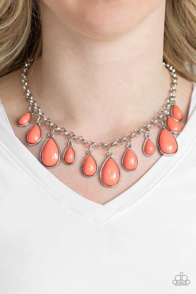 Jaw-Dropping Diva - Orange - Paparazzi Necklace Image