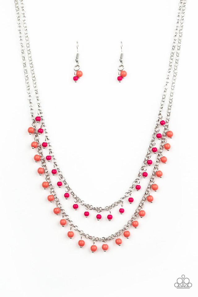 Dainty Distraction - Orange - Paparazzi Necklace Image