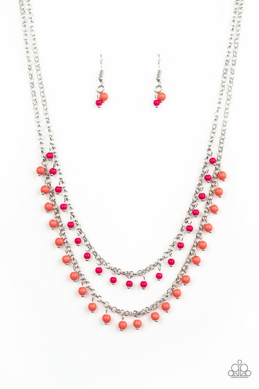 Dainty Distraction - Orange - Paparazzi Necklace Image