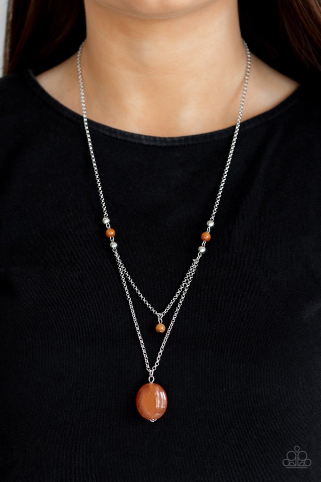 Time To Hit The ROAM - Orange - Paparazzi Necklace Image