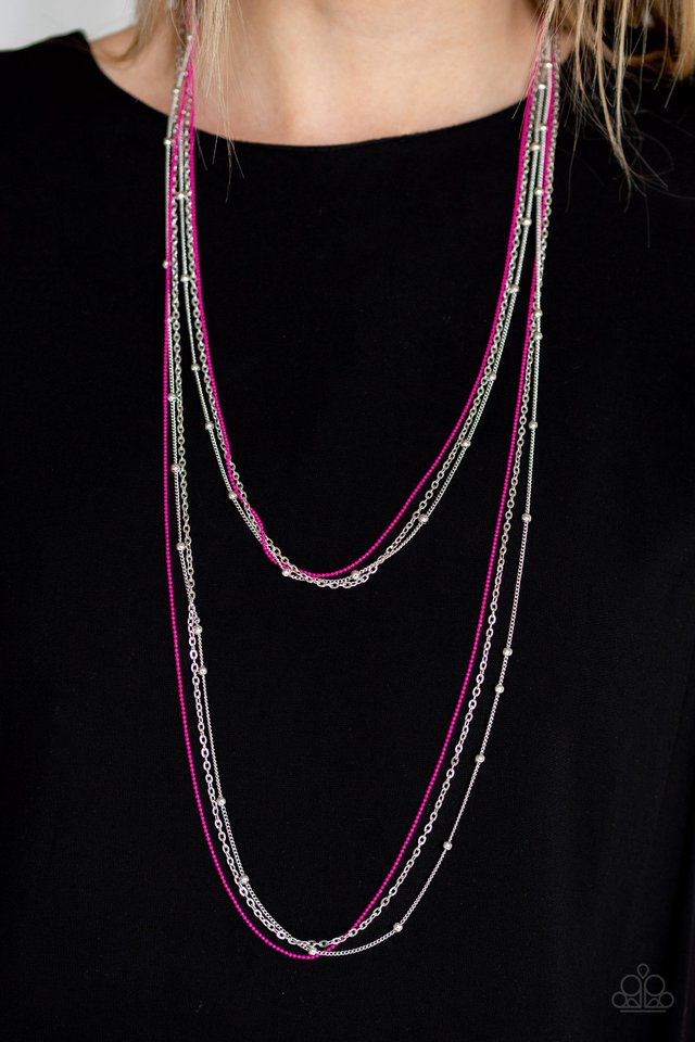 What A COLORFUL World - Pink - Paparazzi Necklace Image