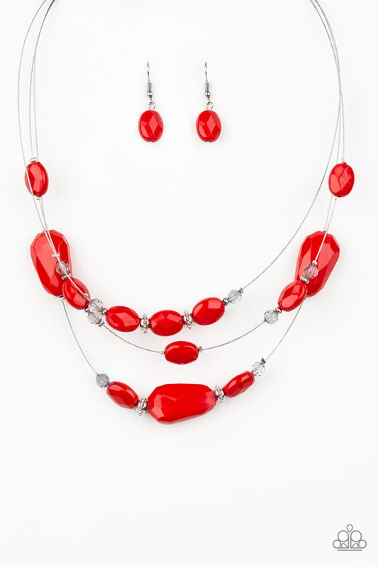 Radiant Reflections - Red - Paparazzi Necklace Image