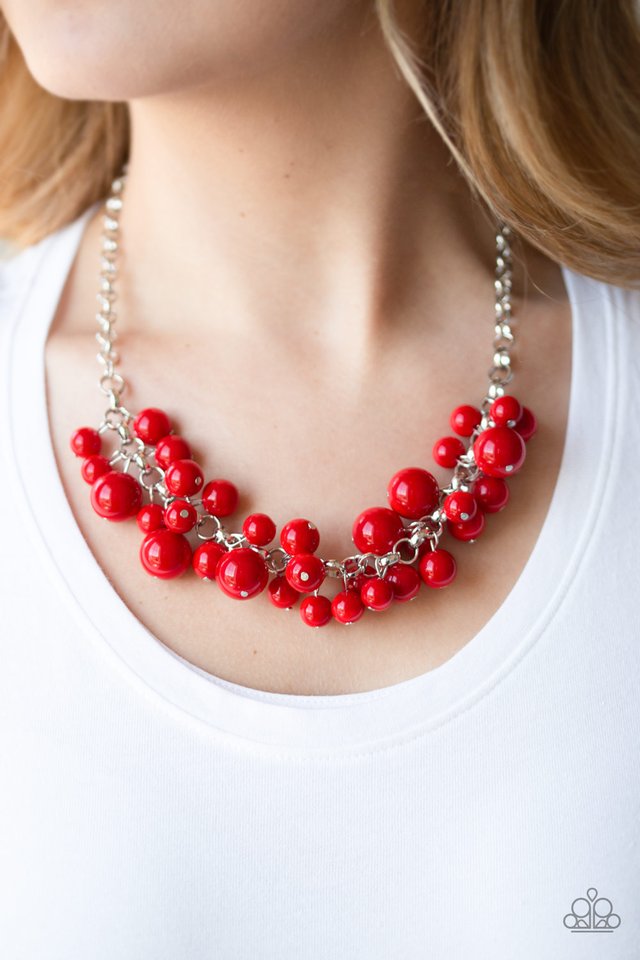 Walk This BROADWAY- Red - Paparazzi Necklace Image