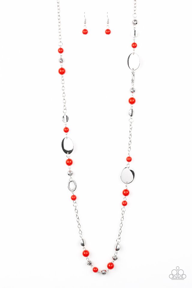 Serenely Springtime - Red - Paparazzi Necklace Image