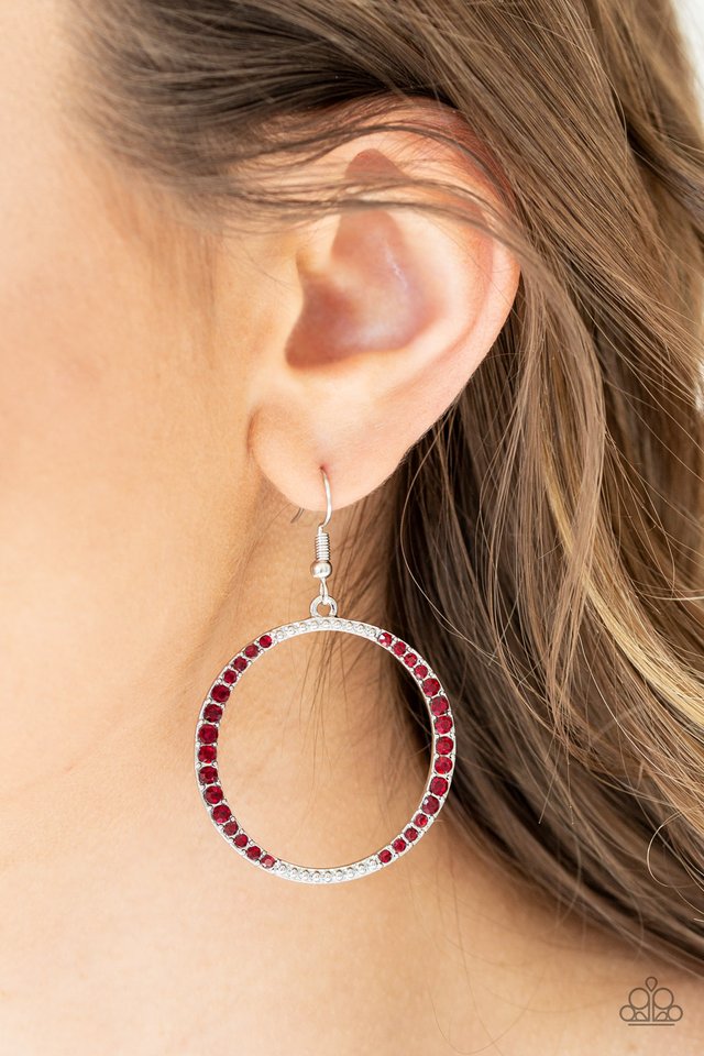 Risky Ritz - Red - Paparazzi Earring Image