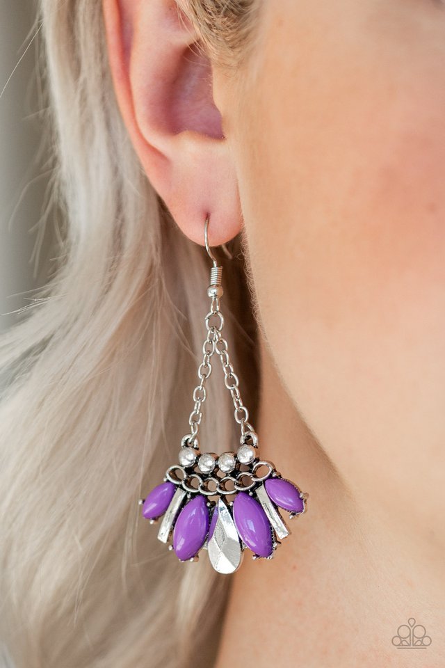 Terra Tribe - Purple  - Paparazzi Earring Image