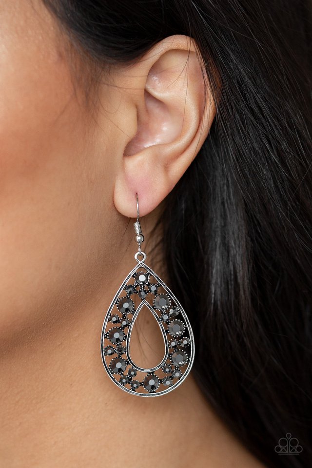 Midnight Magic - Silver - Paparazzi Earring Image