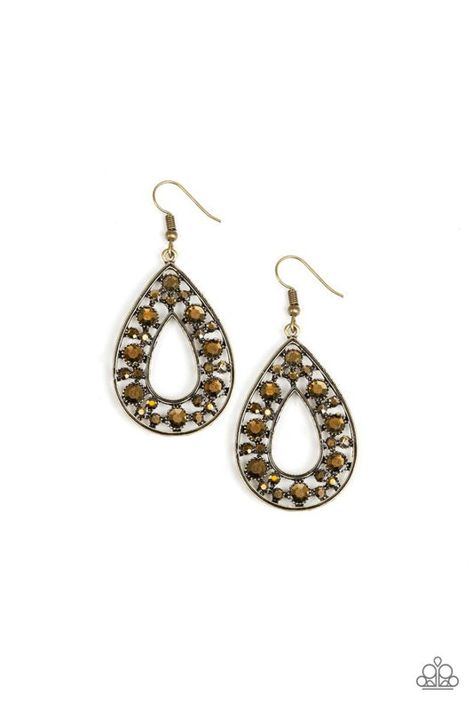 Midnight Magic - Brass - Paparazzi Earring Image