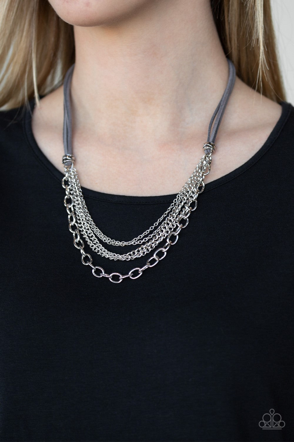 Paparazzi Necklace ~ Free Roamer - Silver