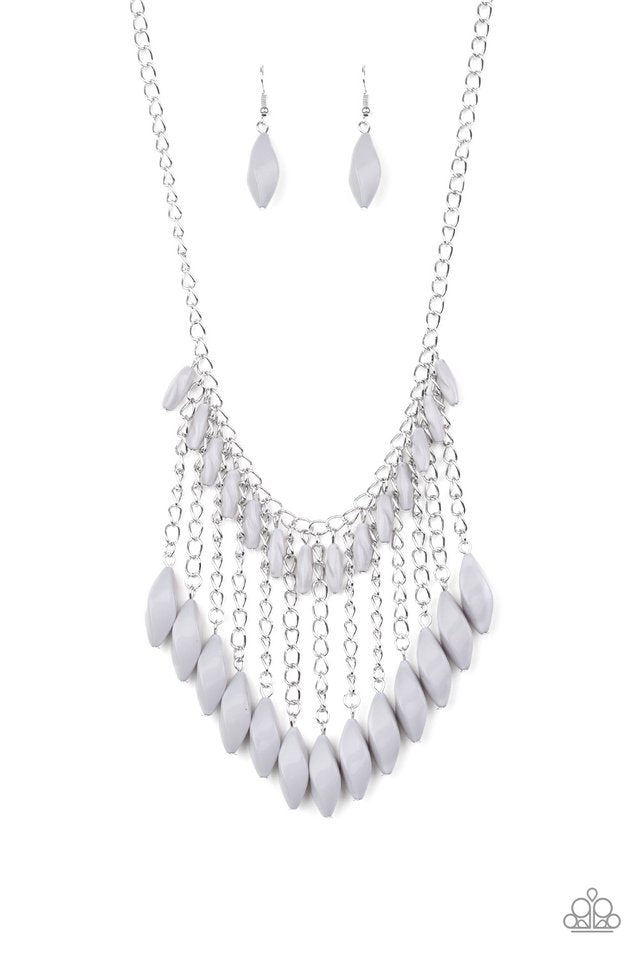 Venturous Vibes - Silver - Paparazzi Necklace Image