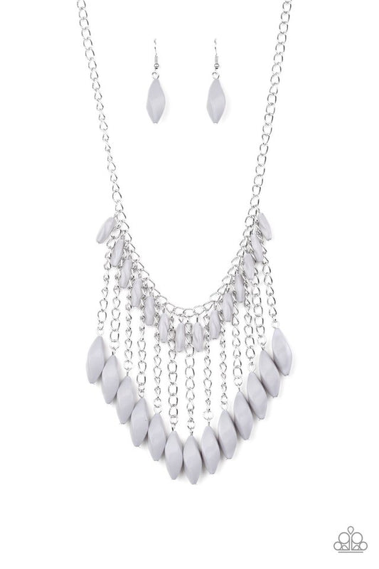 Venturous Vibes - Silver - Paparazzi Necklace Image