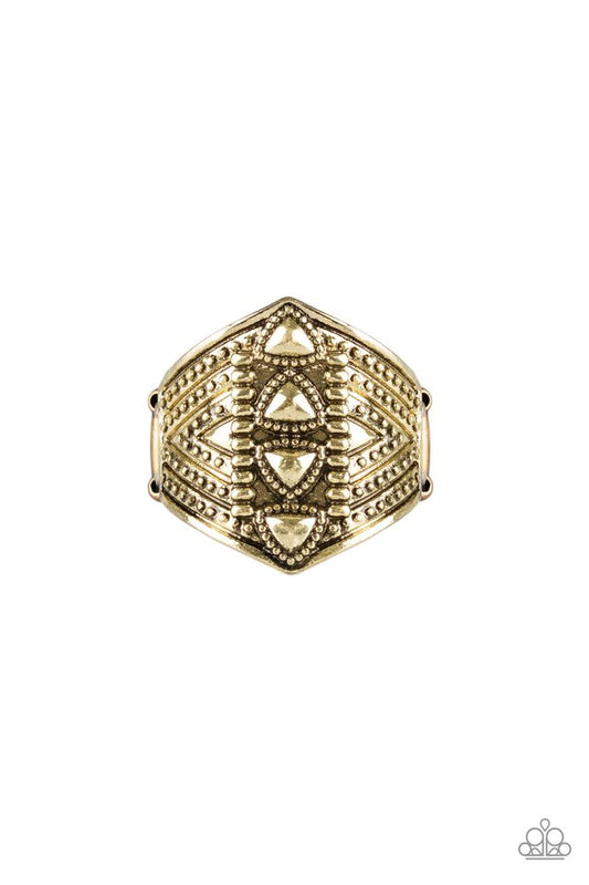 Texture Tracker - Brass - Paparazzi Ring Image