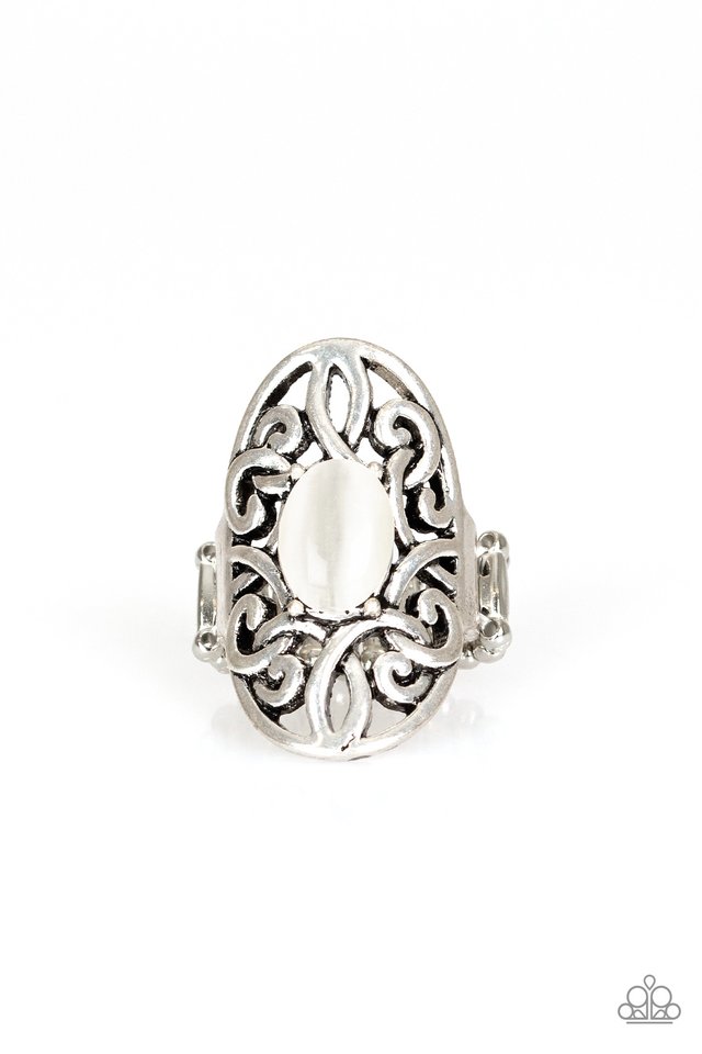 GLEAM Big - White - Paparazzi Ring Image