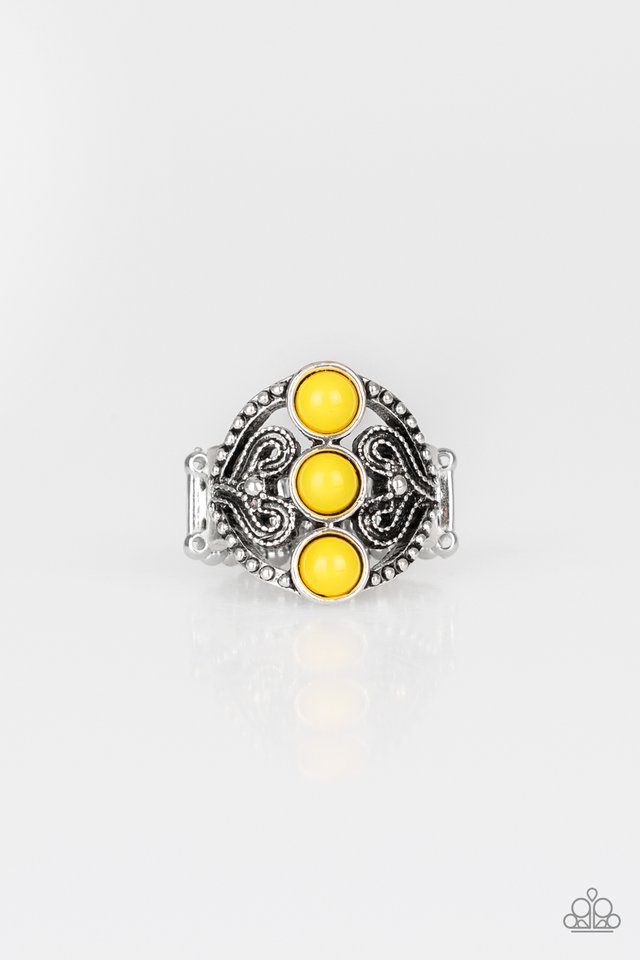 Triple Whammy - Yellow - Paparazzi Ring Image