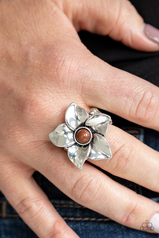 Ask For Flowers - Brown - Paparazzi Ring Image
