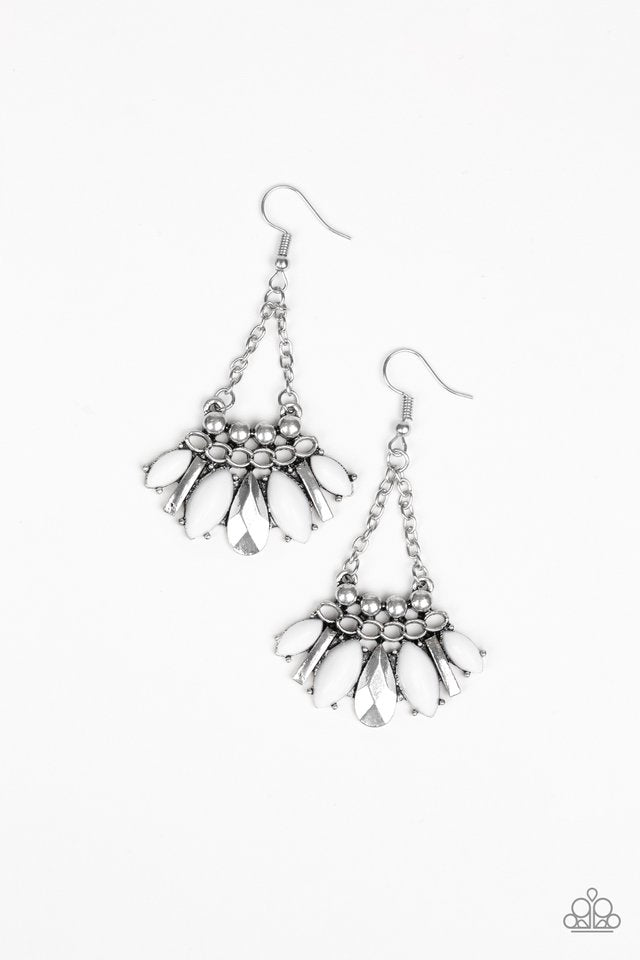 Terra Tribe - White - Paparazzi Earring Image