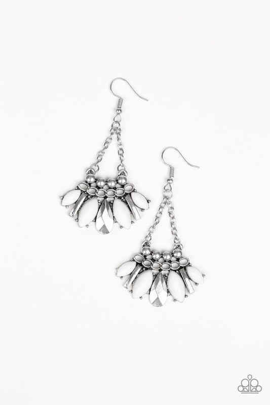 Terra Tribe - White - Paparazzi Earring Image