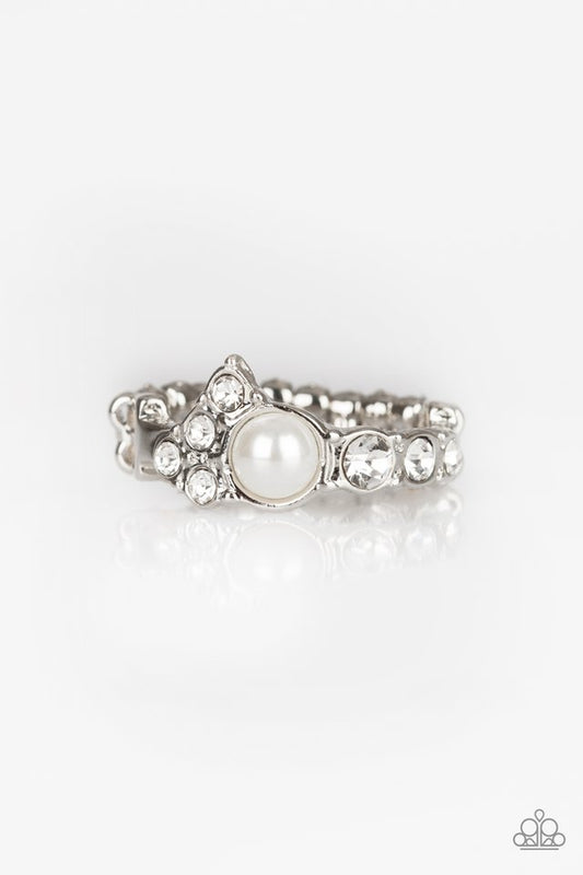 Center Stage Celebrity - White - Paparazzi Ring Image