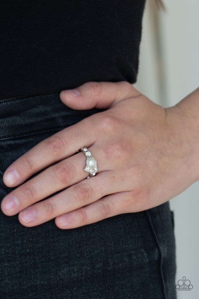 Center Stage Celebrity - White - Paparazzi Ring Image