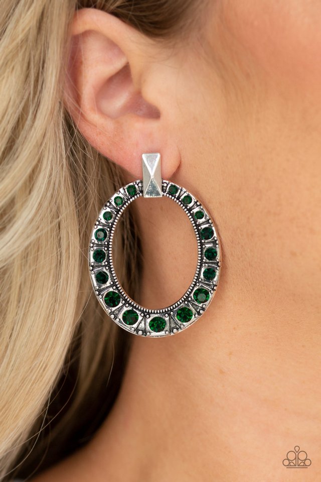 All For GLOW - Green - Paparazzi Earring Image