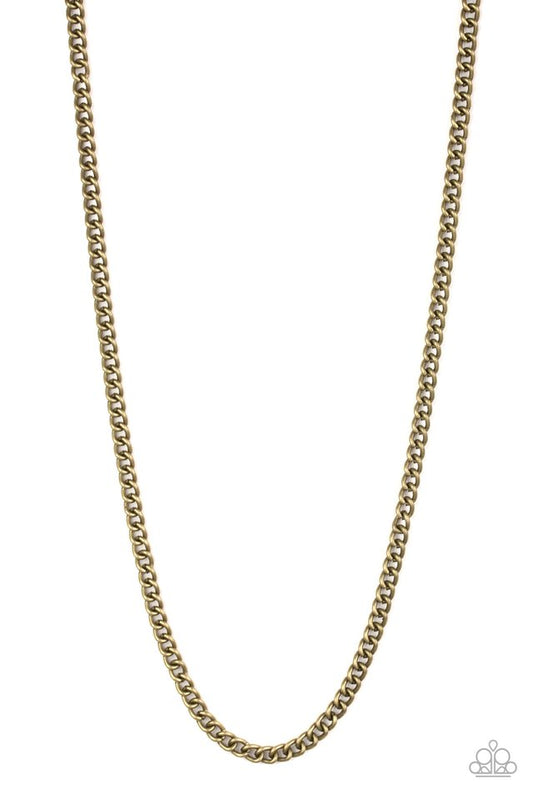 First Rule Of Fight Club - Brass - Paparazzi Necklace Image