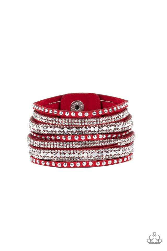 All Hustle and Hairspray - Red - Paparazzi Bracelet Image