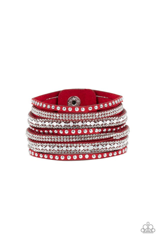 All Hustle and Hairspray - Red - Paparazzi Bracelet Image
