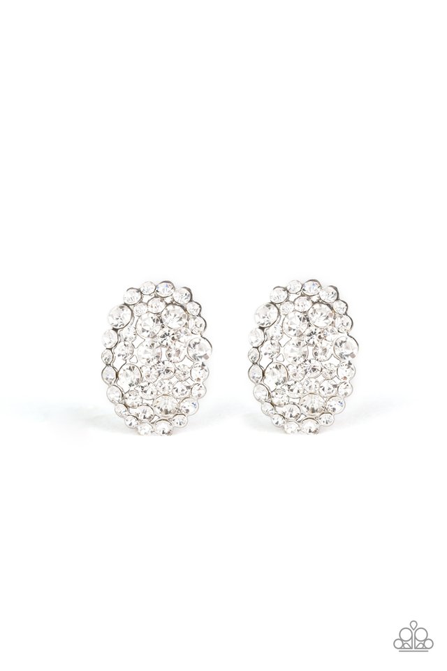 Daring Dazzle - White - Paparazzi Earring Image