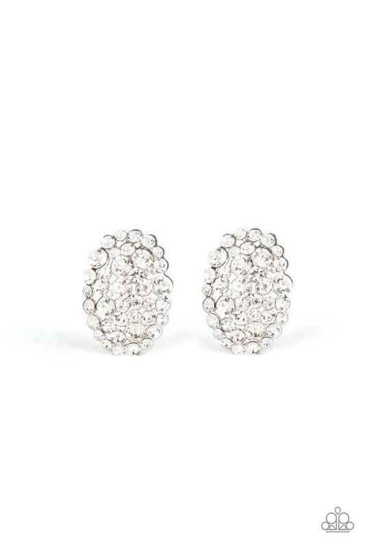 Daring Dazzle - White - Paparazzi Earring Image