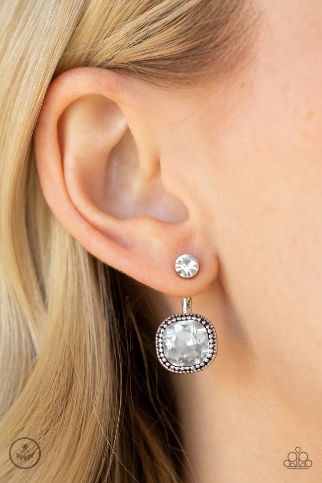 Celebrity Cache - White - Paparazzi Earring Image