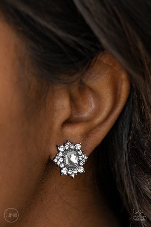 Interstellar Sparkle - Black - Paparazzi Earring Image