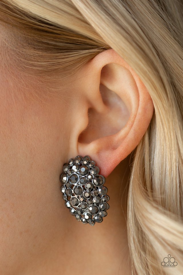 Daring Dazzle - Black - Paparazzi Earring Image