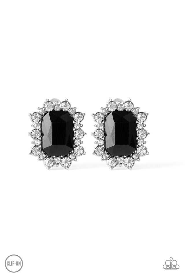Prime Time Shimmer - Black - Paparazzi Earring Image