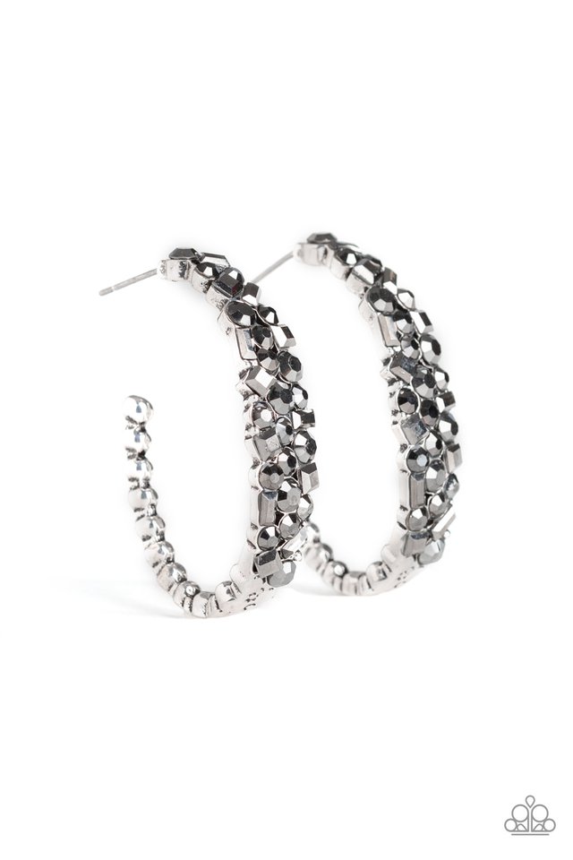 A GLITZY Conscience - Silver - Paparazzi Earring Image