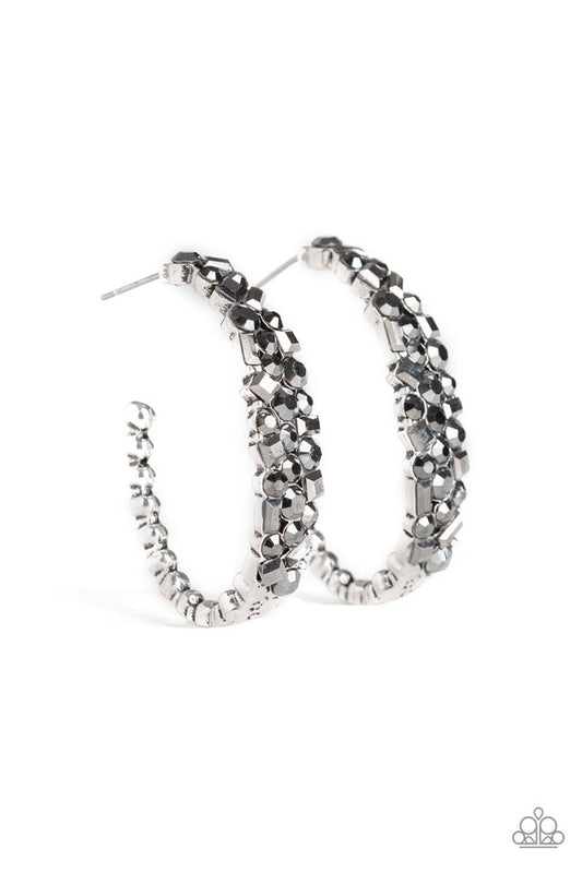 A GLITZY Conscience - Silver - Paparazzi Earring Image