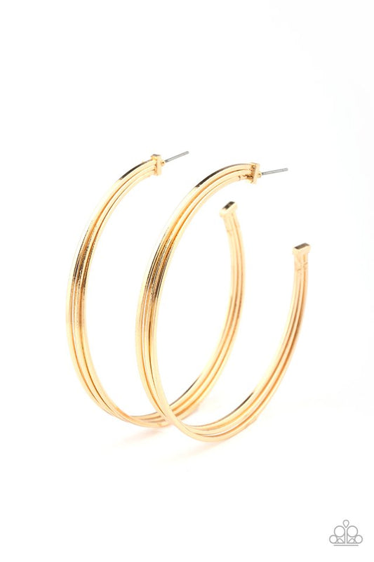 Wheelhouse - Gold - Paparazzi Earring Image