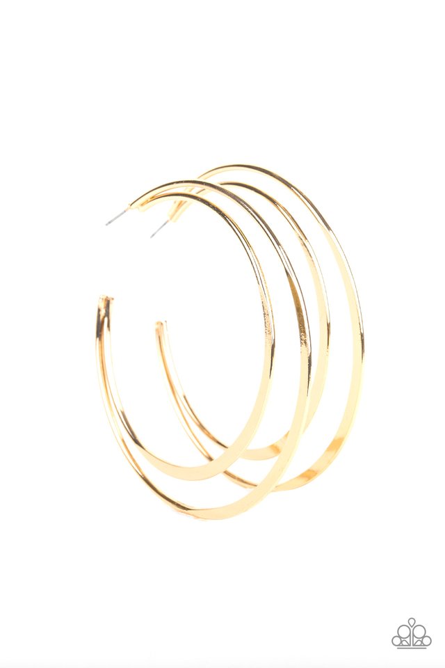 Last HOOP-rah - Gold - Paparazzi Earring Image