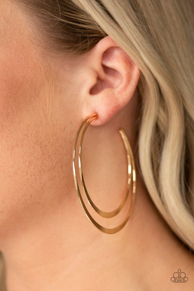 Last HOOP-rah - Gold - Paparazzi Earring Image