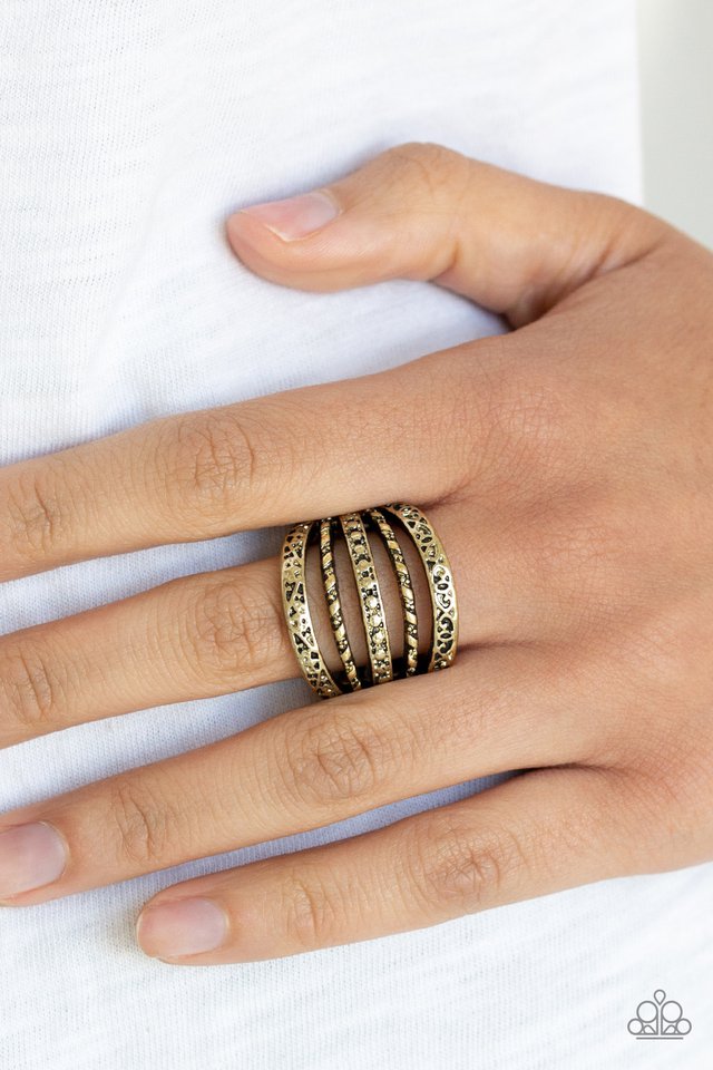 Textile Bliss - Brass - Paparazzi Ring Image