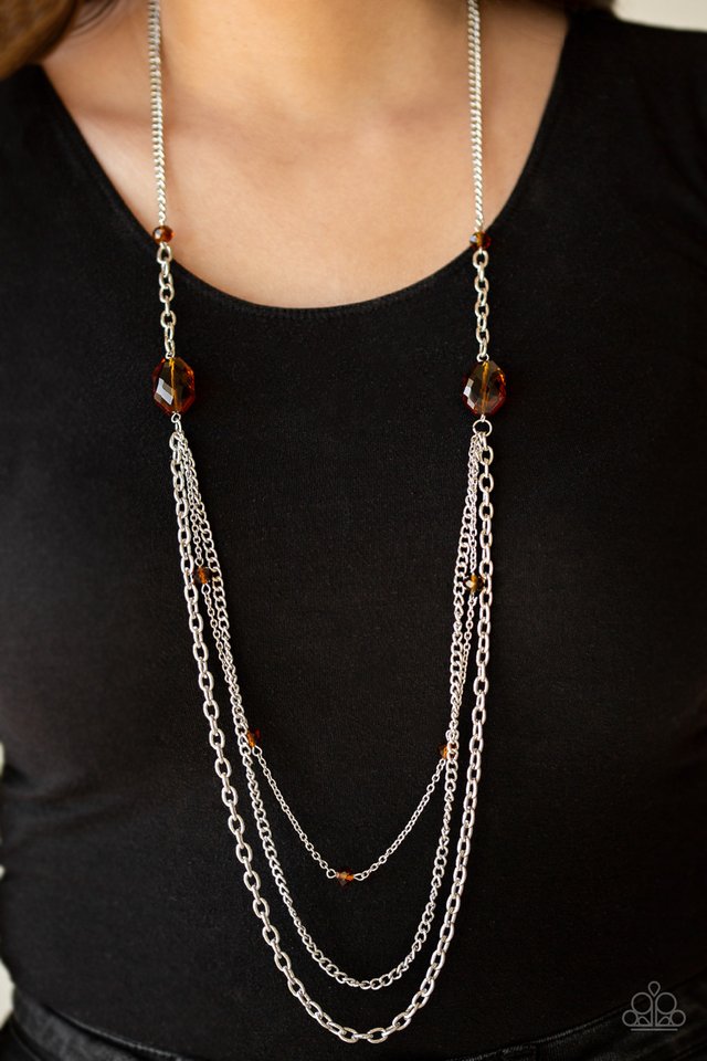Dare to Dazzle - Brown - Paparazzi Necklace Image