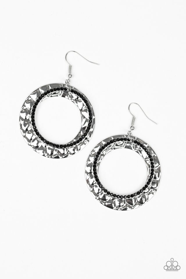 Cinematic Shimmer - Black - Paparazzi Earring Image