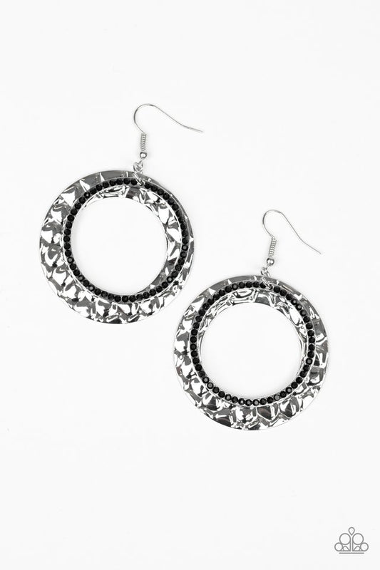 Cinematic Shimmer - Black - Paparazzi Earring Image