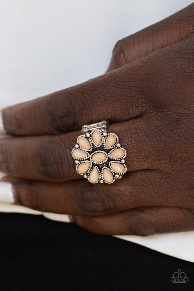 Stone Gardenia - Brown - Paparazzi Ring Image