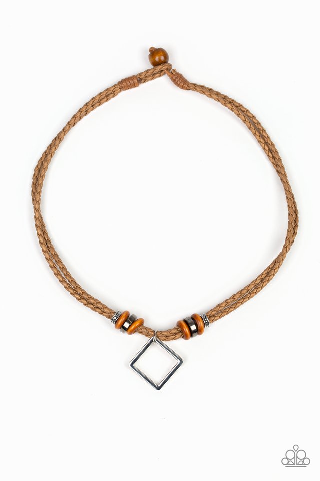 Pier Square - Brown - Paparazzi Necklace Image