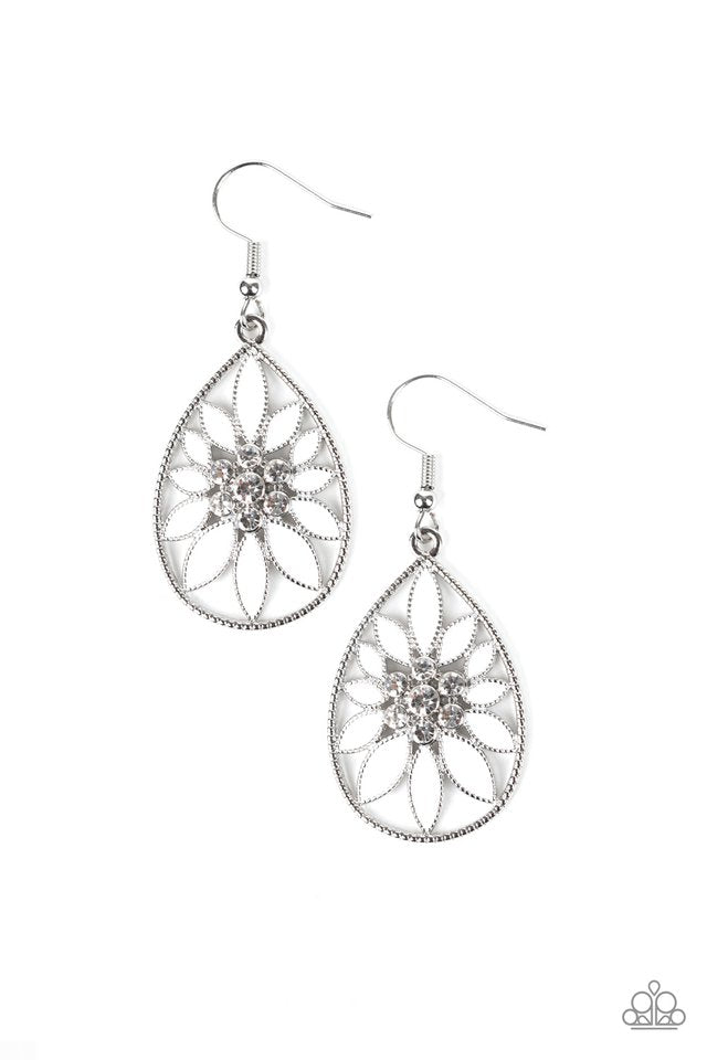 Floral Morals - White - Paparazzi Earring Image