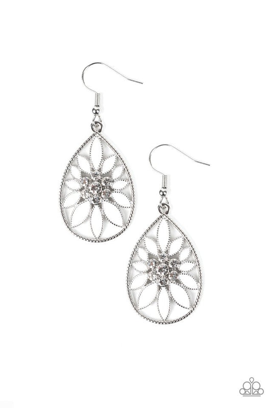 Floral Morals - White - Paparazzi Earring Image