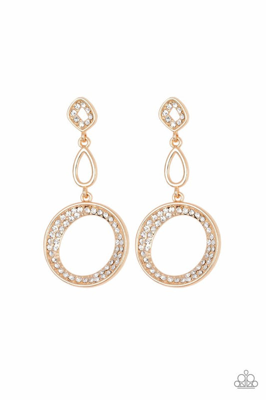 On The Glamour Scene - Gold - Paparazzi Earring Image