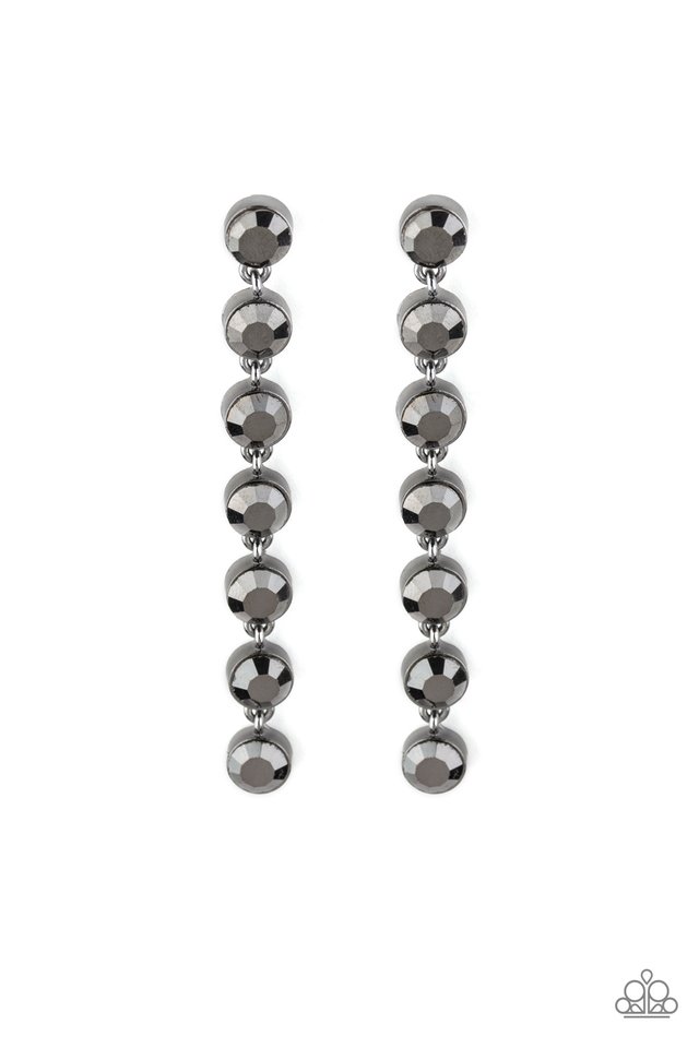 Dazzling Debonair - Black - Paparazzi Earring Image
